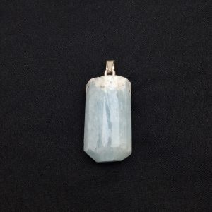Pendente acquamarina gemma cm 3,3 con montatura in argento