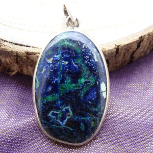 Pendente in Azzurrite e Malachite con montatura in argento