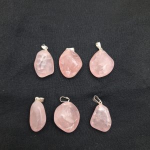 Pendenti Quarzo rosa burattato
