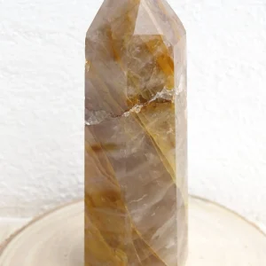 Torre Quarzo golden healer e Quarzo fumè altezza 10 cm