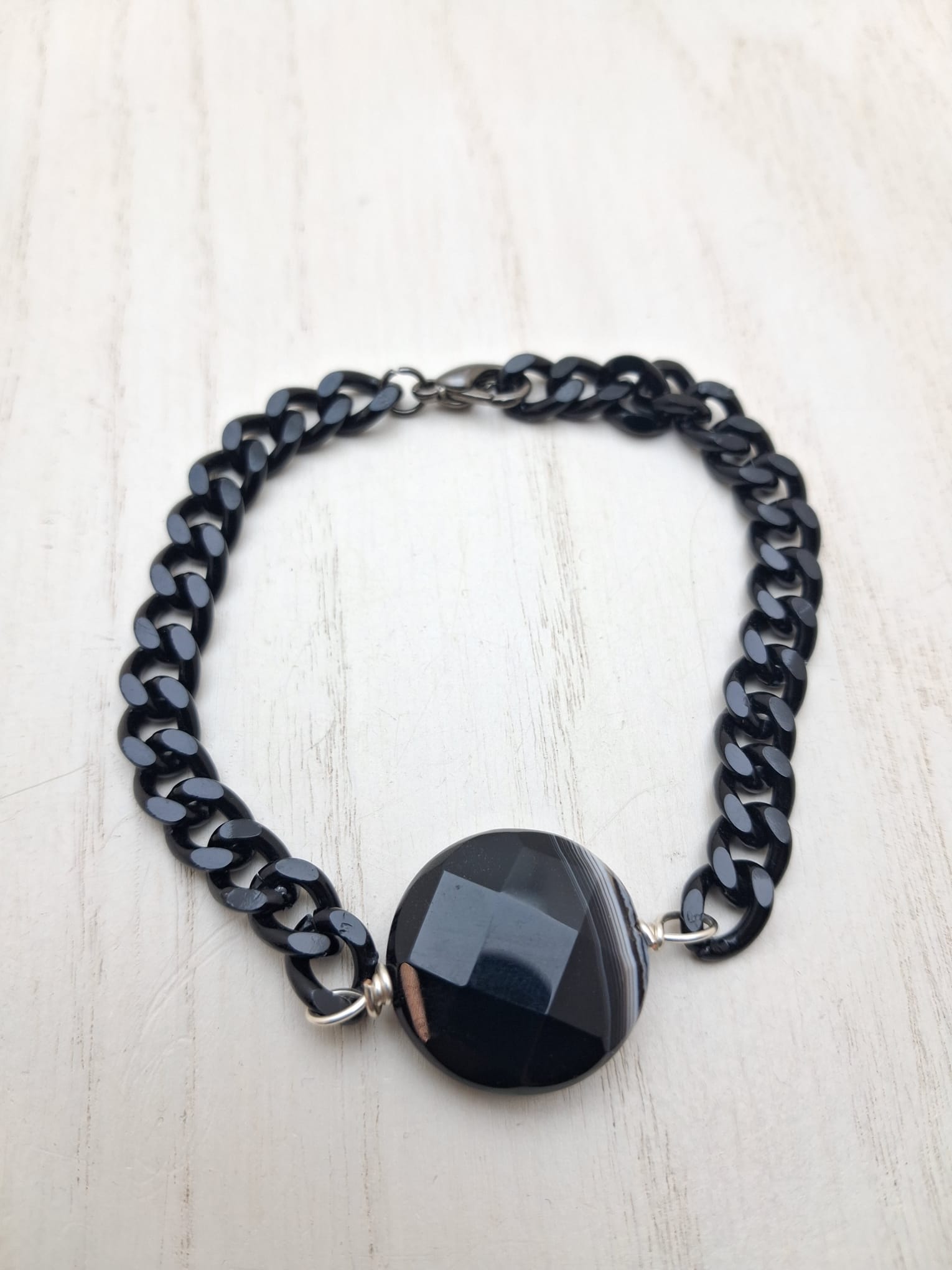Bracciale Agata nera striata