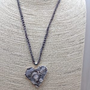 collana cuore Calcedonio cristallizzato