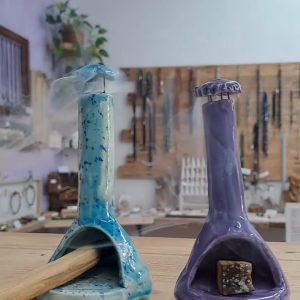 bruciatore di incenso in ceramica artigianale