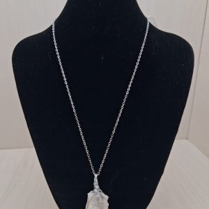 collana con drusa di Quarzo Ialino