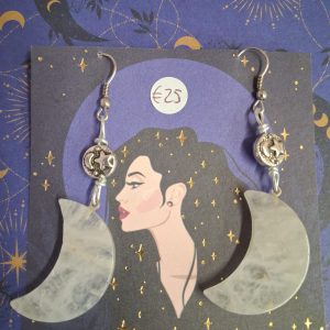 orecchini luna in Quarzo ialino
