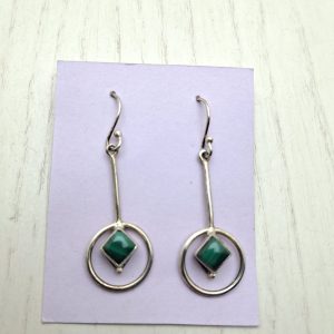 orecchini con Malachite in argento