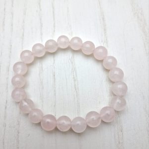 Bracciale Quarzo rosa sfere 0,8 cm
