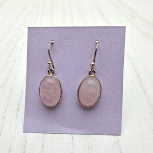orecchini con Quarzo rosa in argento