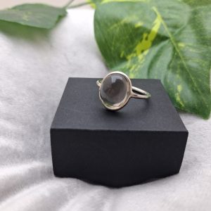 anello con Quarzo fumè in argento