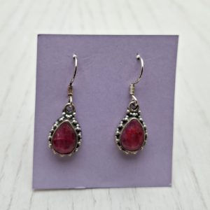 orecchini con Rubino in argento