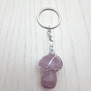 portachiavi con fungo in Fluorite