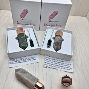 roll on in Giada e Quarzo fumè per oli essenziali o profumo