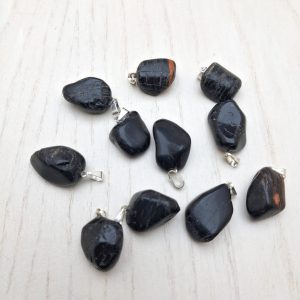 Pendenti Tormalina nera burattati