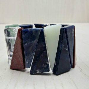 bracciale con cristalli misti alto cm 3,5