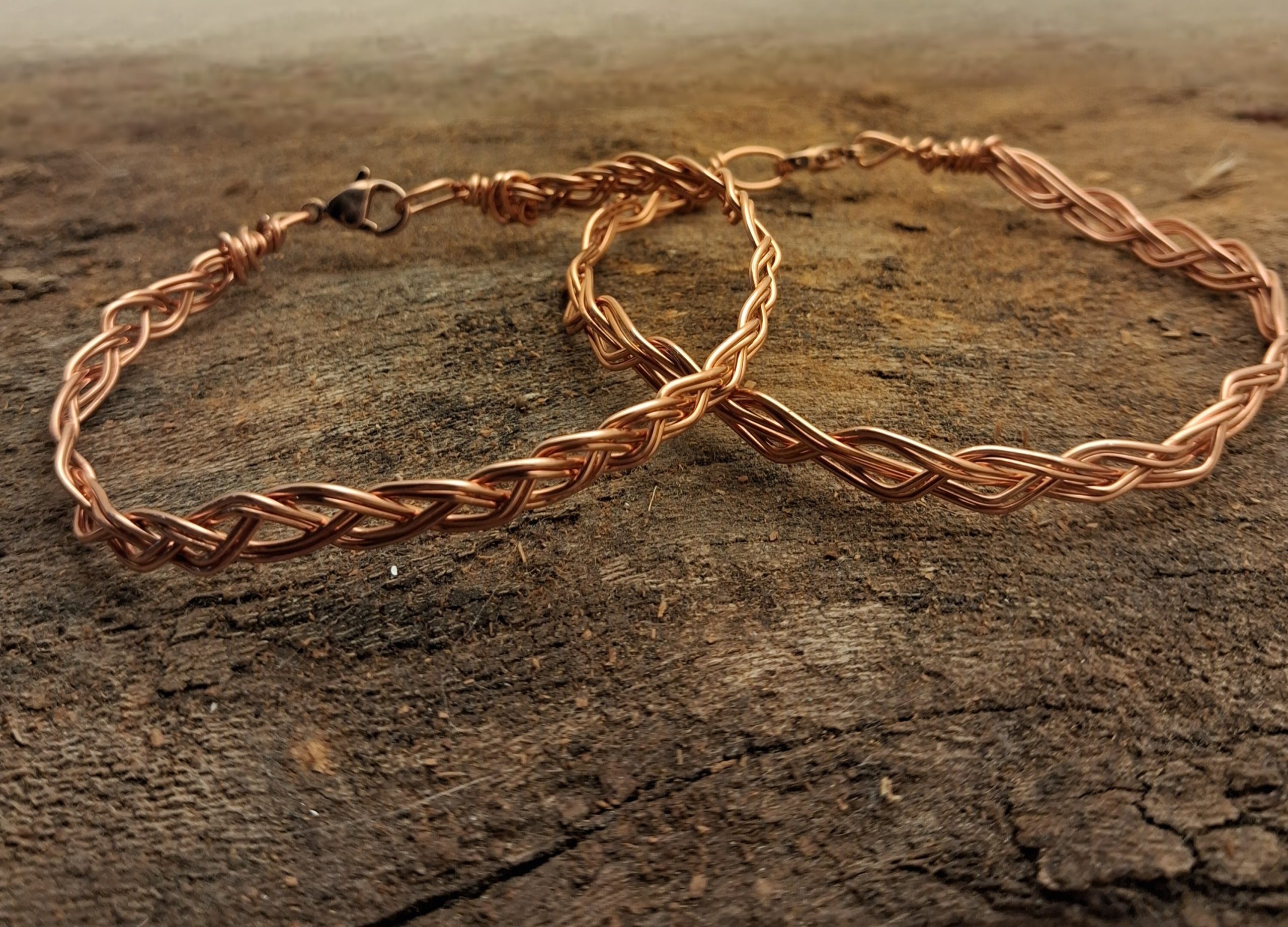 bracciale a treccia in rame